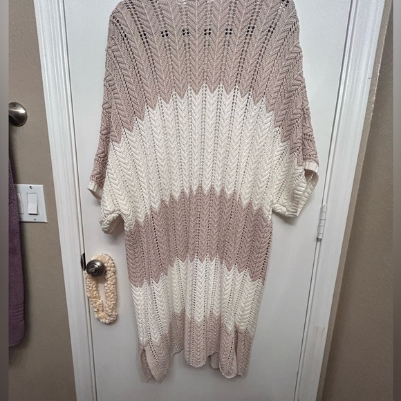 XL LOFT OUTLET 100% Cotton Short-Sleeved Cardigan Duster - Picture 2 of 4